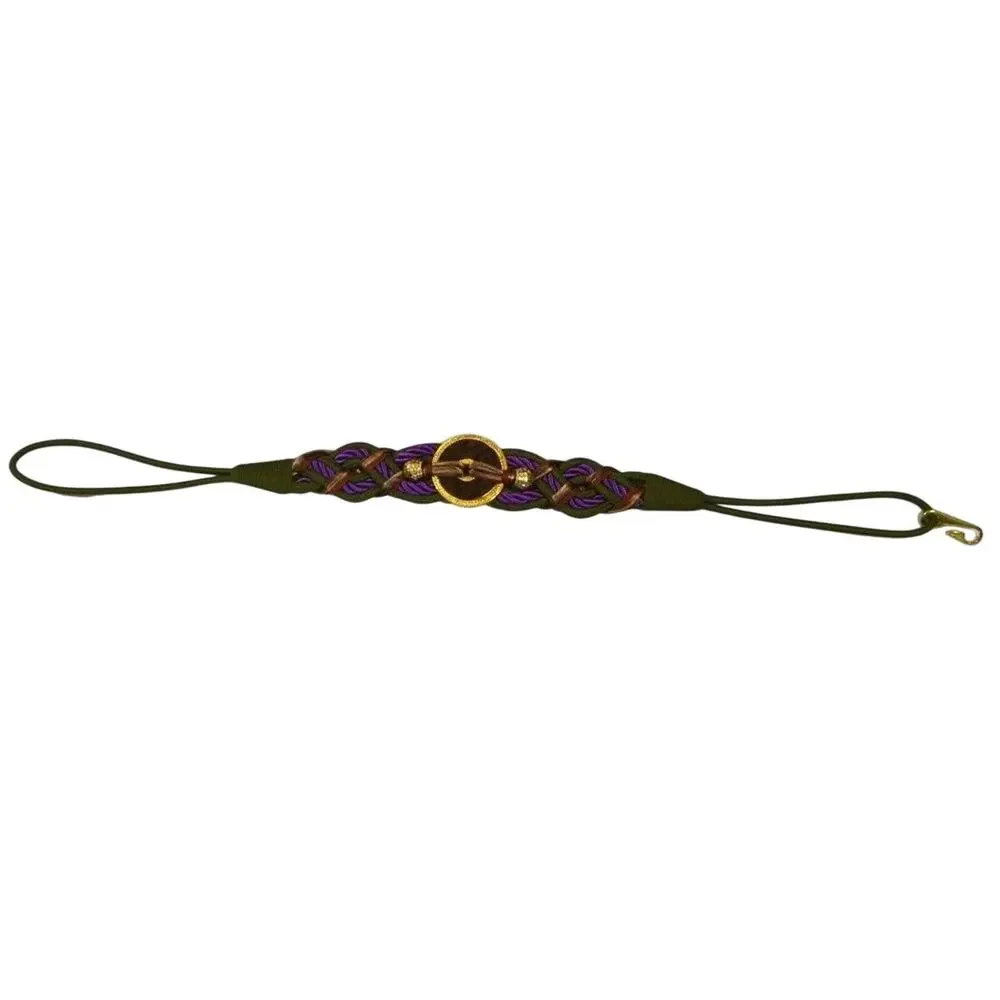 Braided Belt Art Deco SZ Small Medium Green Purple
